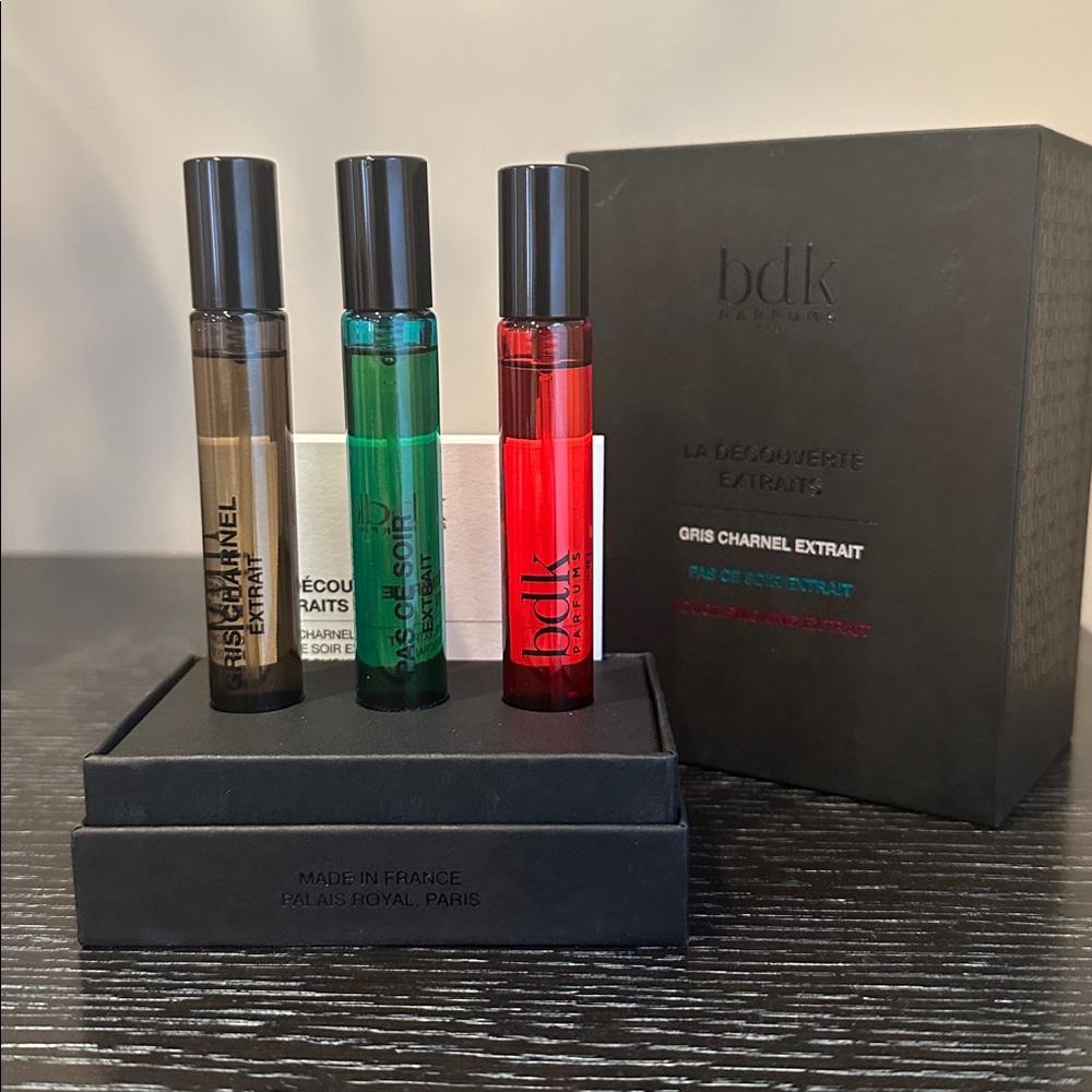 BDK Extrait Perfume Trio Gris Charnel, Pas Ce Doir Rouge Smoking - Picture 2 of 5